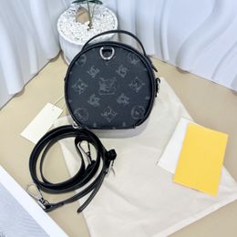 Söt vintage runda väska mini boite chapeau case handbag mini totes reser lyxhandväskor barn designer crossbody axelväska paris fanny pack läder purses 2024