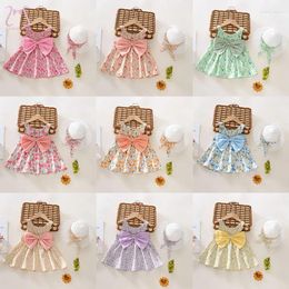 Girl Dresses 2Pcs/Set Summer Baby Girls Thin Breathable Flower Bow Toddler Children's Clothes Sweet Smooth Kids Wear 0 To 3 Years Old