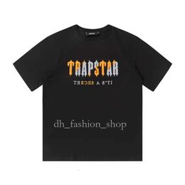 Trapstar Mens T-Shirts Trapstar T Shirt Designer Shirts Print Letter Luxury Black And White Grey Rainbow Colour Summer Sports Fashion Top Short Sleeve Size S-Xl 438