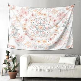 Tapestries Mandala Flower Tapestry Sketch Floral Wall Hanging Decor For Living Room Bedroom Bohemian Plant Vines Print