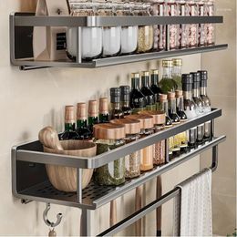 Kitchen Storage Multifunctional Solution Accessories Spice Shelf Aluminium Management Wall-mounted Space Rack