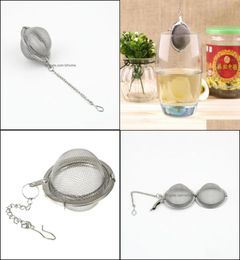 Coffee Tea Tools 304 Stainless Steel Tea Infuser Sphere Locking Spice Ball Strainer Mesh Philtre Herbal Whole Drop Delivery Hom5724101