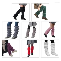 Women Socks Over Knee Chunky Knitted Solid Color Extra Long Thigh High Boot Cuffs Baggy Slouchy For