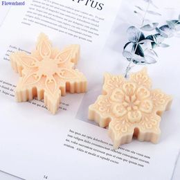 Baking Moulds 2 Patterns Christmas Series Snowflakes Fondant Cake Silicone Mould Decor DIY Chocolate Biscuit Handmade Soap Moulds