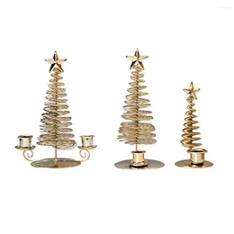 Candle Holders European-Style Metal Pine Golden Tree-Shaped Thin Vintage Stand With Corrosion Resistance
