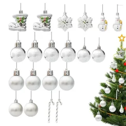 Party Decoration 20 Tree Hanging Bauble Pendants Silver Christmas Baubles Sturdy And Safe Ball Ornament For Home