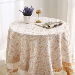 Table Cloth Advanced Thickened Knitted Square Tablecloth Fringe Edge Minimalist Retro Coffee Dining Cover