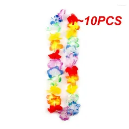 Decorative Flowers 1-10PCS Hawaii Party Leis Flower Wreath Garland Hawaiian Necklace Hawai Floral Farmhouse Decor Supplies Decoration