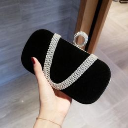 Luxury Women Evening Bags Diamond luxury Clutch bag Party Diamonds Lady black Red Chain Shoulder Handbags for Purse 240509