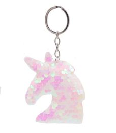 Cute Unicorn Keychain Glitter Pompom Sequins Key Ring Gifts For Guest Women Wedding Souvenir Car Bag Accessories Key Chain6606903