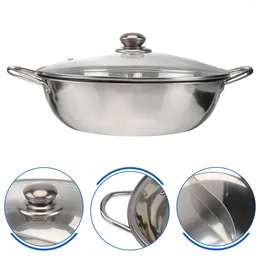 Double Boilers Stainless Steel Cookware Pot With Divider Induction Cooker Frying Pan Lid Saucepan