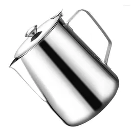 Mugs 1 Pc 600 ML Simple Coffee Cup Wear-resistant Garland With Lid (Silver) Mug Tea