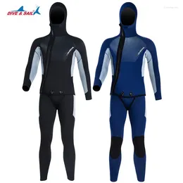 Women's Swimwear Warm Diving Suit5MMHooded Split Thickened Suit Men's Deep Snorkelling Surfing Swimming Cold-Proof Wet Clothes