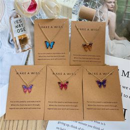 Fashion Bohemian Gold Butterfly Pendant Necklace Ladies Clavicle Chain Necklace Jewelry Gift Accessory 5 colors