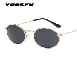 YOOSKE Round Sunglasses Women Brand Designer Sea Color Sun glasses Transparent Matel Frame Clear Cat Eye Glasses Purple Shades6529292