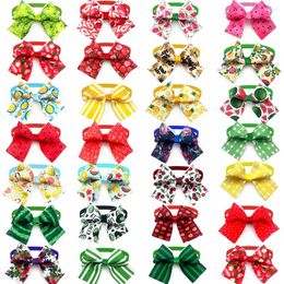 Dog Apparel 50pcs Summer Bow Tie Fruit Style Pet Supplies Mixcolor Bowties Collar Small Cat Grooming Products Accessories