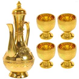 Wine Glasses Turkish Mediaeval Decor Set Vintage Tea Sets Jug Exquisite Golden Decanter Altar Cups Holy Water
