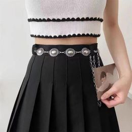 Belts A Metal Waist Chain For Women's Round Bead Tassel Dress Retro Belt Versatile Street Play