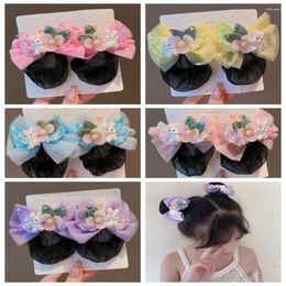Hair Accessories Mesh Snood Spring Clip Lovely Colorful Princess Sequin Nets Bow Dance