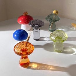 Vases Mini Mushroom Shaped Glass Vase Hydroponics Plant Creative Bottle Desktop Ornament Living Room Decoration