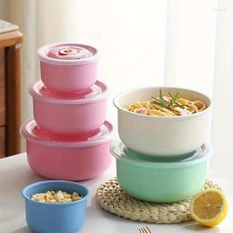 Bowls 3pcs/set Wheat Straw Fresh-keeping Vegetable And Fruit Box Dry Storage Microwave Heated