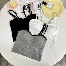 Camisoles & Tanks Underwear Seamless Beauty Back Bandeau Sling Vest Outer Wear Wireless Push Up Anti-Slip Girl Bra Sports Breathable Ladies