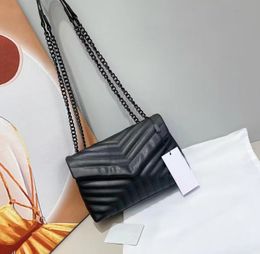 Luxurys Designer Leather Bags Women Handbag Crossbody Lady Shoulder LOU Bag Flip Cover Femal Black Gold Silver Chain Tote Coin Purse TOTE