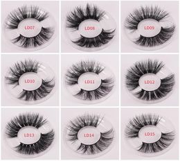 25 mm Mink Wimpern Dramatische lange Nerzwimpern Make -up Vollstreifen Wimpern 25 mm falsche Wimpern 3D Nerz Wimpern wiederverwendbar6289973