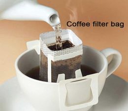 100Pcs Pack Drip Coffee Philtre Bag Portable Hanging Ear Style Coffee Philtres Paper Home Office Travel Brew Coffee and Tea Tools8861723