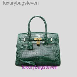 Counter Original 1:1 Hremms Birkks Tote Bags High End Light Luxury Crocodile Pattern Bag Womens 2024 Autumn Winter New Fashion with Real Logo