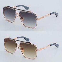 Fashion Designer SIX Metal Sunglasses for women Man Large Square Luxury Rose Gold Glasses vintage Mens Women classical Celebrity s7811575