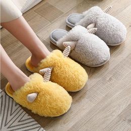 Slippers Home Plush Cute Cotton Winter Warm Bedroom Fluffy Woollen Floor