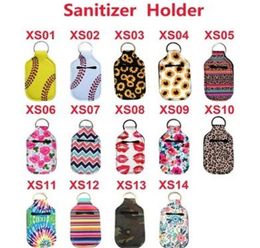 30ml Hand Sanitizer Bottle Holder Neoprene Sanitizer Holders Keychains Portable Perfume Sleeve Key Rings Buckle Colourful Style 1 85823869
