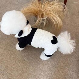 Dog Apparel Jumpsuits Pull-over Cosy Pet Bodysuit Adorable Panda Shape Costume Hooded 4-legged Romper For Autumn Winter