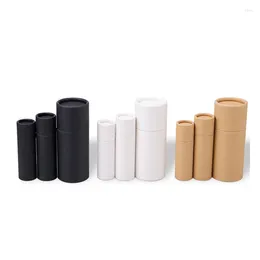 Gift Wrap 30PCS Eco-friendly White Colour Empty Paper Lipstick Tube Lip Oil Proof Deodorants Biodegradable Pushing Cylinder Packaging