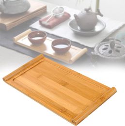 Tea Tray Snack Plate Food Table Nature Bamboo Holder Rectangle Dessert Board Easy Clean Durable Home Supplies6109004