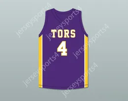 CUSTOM NAY Mens Youth/Kids MIKE EVANS 4 BALL HIGH SCHOOL TORS PURPLE BASKETBALL JERSEY TOP Stitched S-6XL