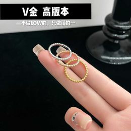 Suitable for unisex ring Gold High 18K Rose Small Round Beads Ring Fashion Personal with common vanly