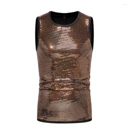 Men's Tank Tops Male Top Daily Breathable Casual Comfortable Dance Men Party Shiny Pullover Sleeveless Slim Stylish