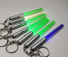 Whole Flashlight Stick Keychain Mini Torch Aluminium Key Chain Key Ring Durable Glow Pen Magic Wand Stick Lightsaber LED Light 8188525