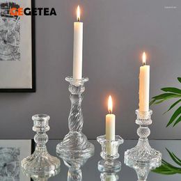 Candle Holders Modern Simplicity Glass Holder Home Restaurant Dining Table Decoration Wedding Candlelight Dinner Romantic Decorations