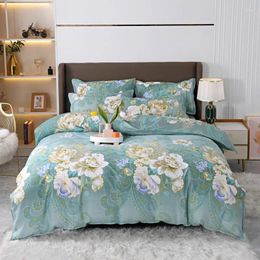 Bedding Sets Luxury Peony Flower Duvet Cover Twin King 3PCS Classical Floral Set Reversible Vintage Pastoral Flowers Comforter