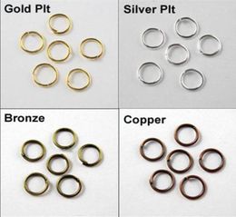4mm Jump Rings Open Connectors Gold Silver Bronze Copper Connectors 6Colors sell 2000pcslot DIY4381328