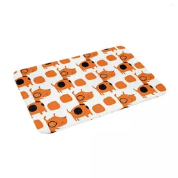 Carpets Orange Dog Fabric 24" X 16" Non Slip Absorbent Memory Foam Bath Mat For Home Decor/Kitchen/Entry/Indoor/Outdoor/Living Room