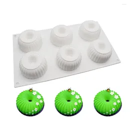 Baking Moulds 6 Holes Dense Wire Ring Silicone Mould Mousse Cake Ice Mold DIY Craft Soap Candle Decoration Tool Accessories