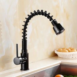 Kitchen Faucets Vidric Faucet Spring Style Pull Out And Down ORB Swivel Basin Sink Mixer Vessel Tap Spray