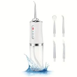 Electric toothbrush for efficient oral care USB rechargeable water jet drill toothpick 4 nozzles 3 modes IPX7 high-frequency 240507