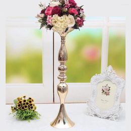 Vases Gold Candle Holders 50CM/20" Flower Vase Candlestick Wedding Decoration Table Centrepieces Rack Road Lead
