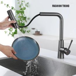 Kitchen Faucets Stainless Steel Gun Grey Cold And Dual-Use Pull Faucet Wash Basin Sink
