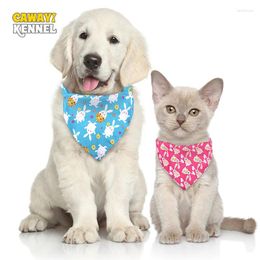 Dog Apparel CAWAYI KENNEL 2/4 Pcs/set Scarf Triangular Bandage Puppy Cat Bandana Bibs Washable Accessories For Small Dogs